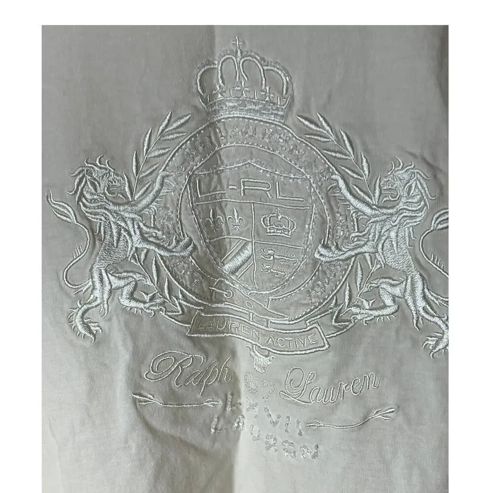 L-RL Lauren Active Ivory Long Sleeve Shirt Women's Size L - Picture 2 of 5